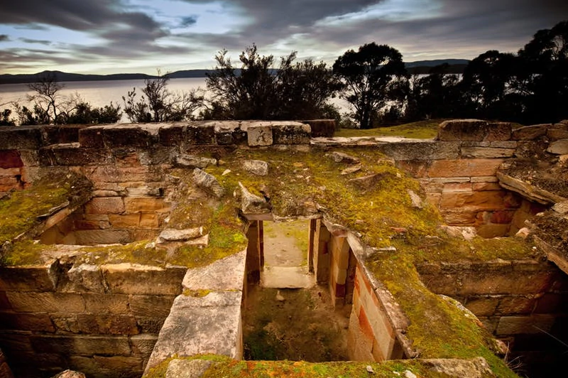 Looking down on the Coal Mines Historical Site on the Tasman Peninsula.