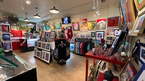 Mei Drucker sells her oil and acrylic paintings and prints out of her studio, Mei Drucker Art Gallery and Gift Shoppe at 418 N. Mt. Shasta Blvd. in Mount Shasta. Her images of tigers and cats are most popular with local shoppers, she said. Call 530-925-4015.