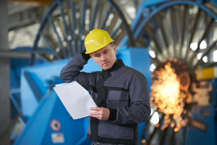 Engineer reading