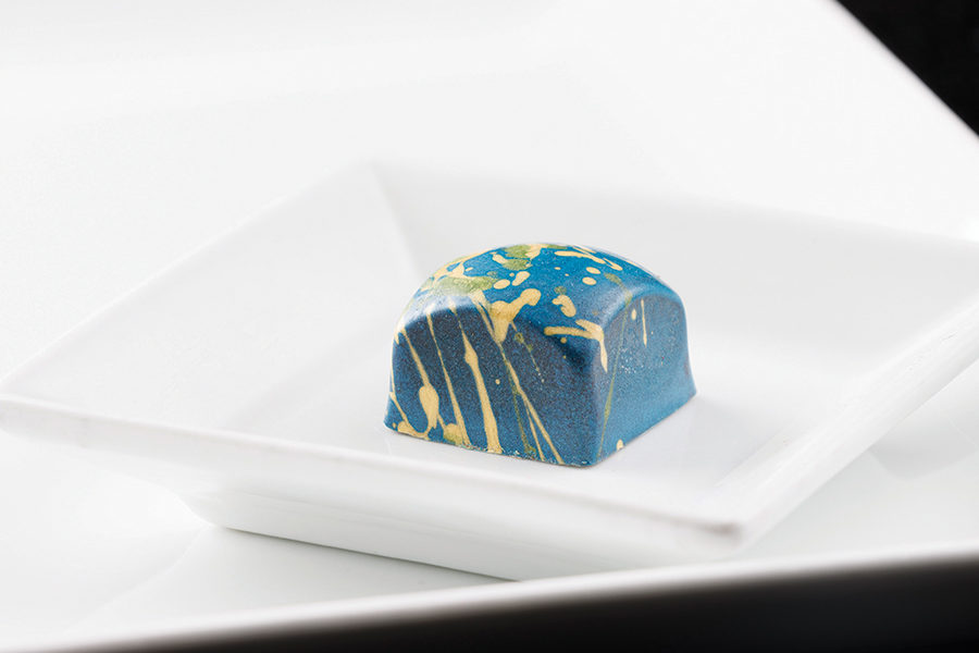 Artistic detail on the design of Norman Love chocolates