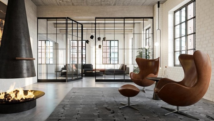 A row of double-acting pivot doors / Valenso. Image Courtesy of FritsJurgens