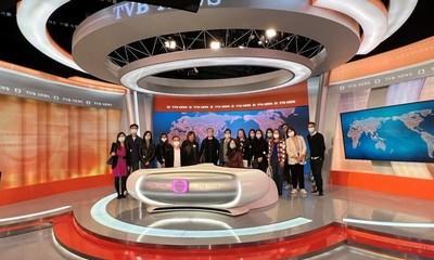 PR &amp; Communications professionals visited Hong Kong&#39;s Television Broadcasts Limited (TVB) news studio as part of a PR Newswire media tour in December 2021.