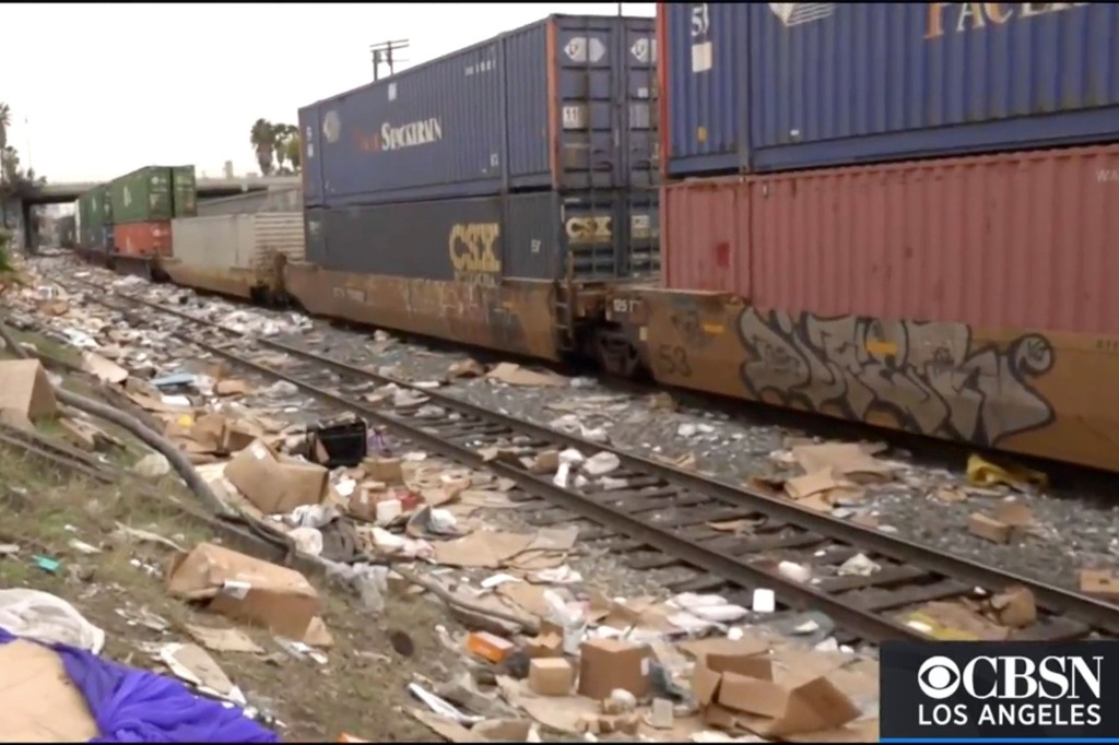 Another view of the Los Angeles train yard.