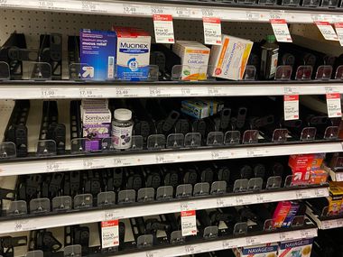 The cold and cough aisle at Target on Abrams Road in Dallas on Monday, Jan. 10, 2022.