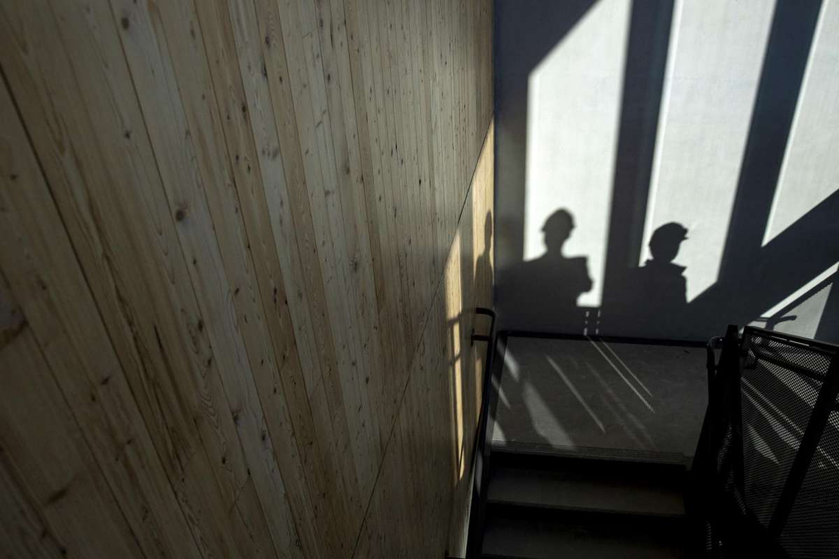 Interior space of a new building at 1 De Haro in San Francisco, which is California's first multi-story cross-laminated timber building. Wednesday, January 12, 2022.