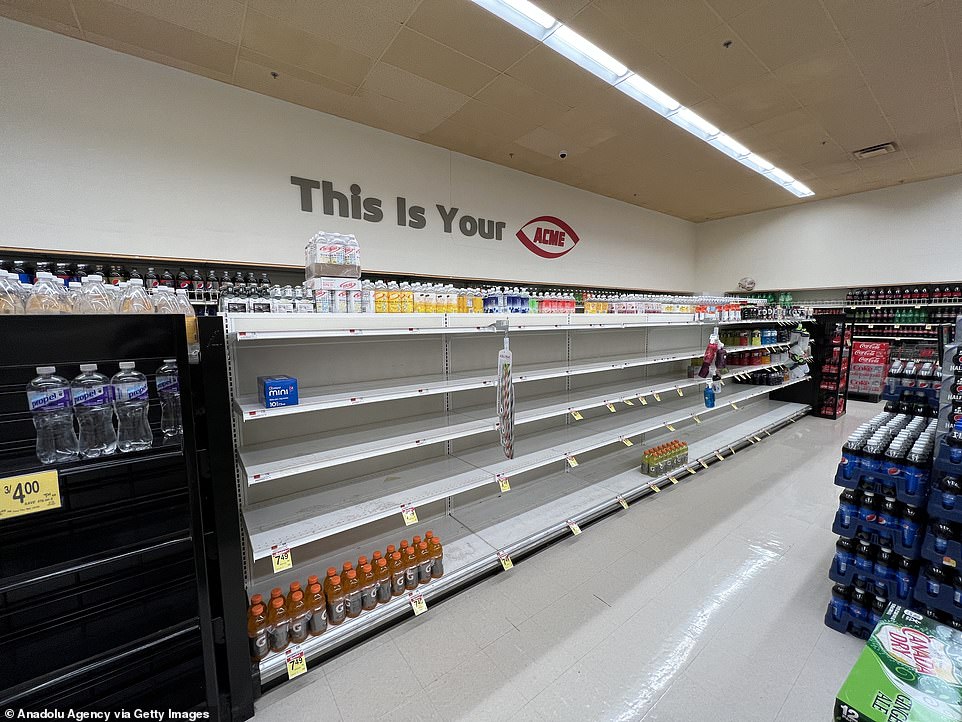 NEW JERSEY: There were barely any drinks left at an Acme store in New Jersey on Friday