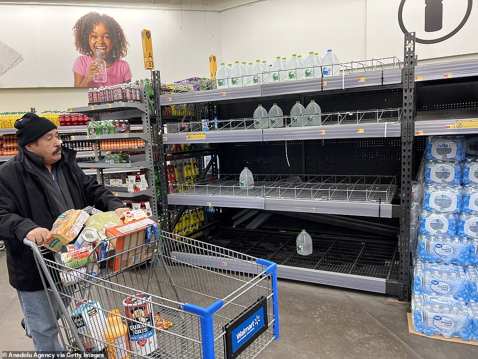 NEW JERSEY: A man walked through empty isles at a Walmart store on January 14