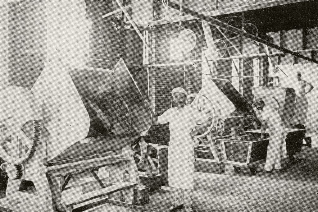 A worker is seen inside the Wonder Bread factory during the yeast process.