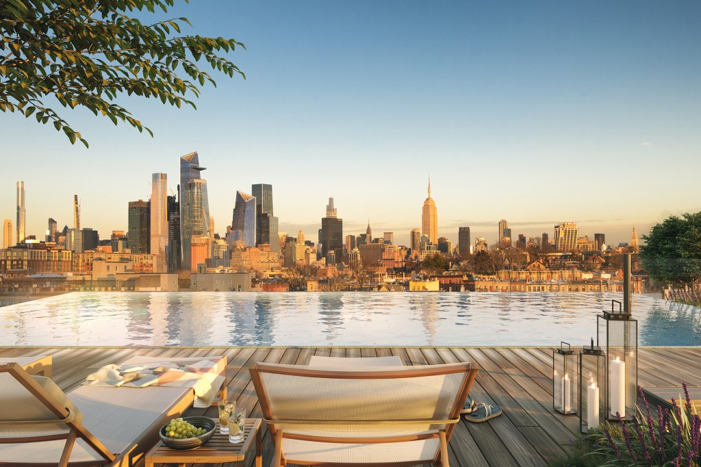 Views of the Manhattan skyline can be seen from the Wonder Loft building.