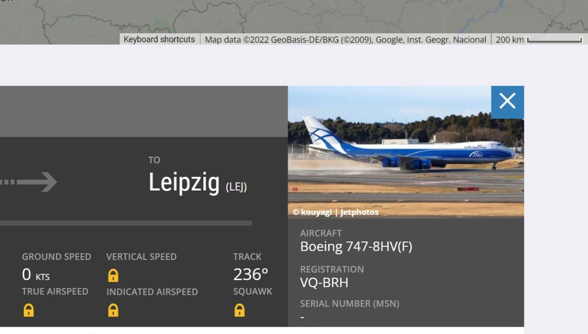 Kuvakaappaus Flightradar-sivustolta 17.1.2022.