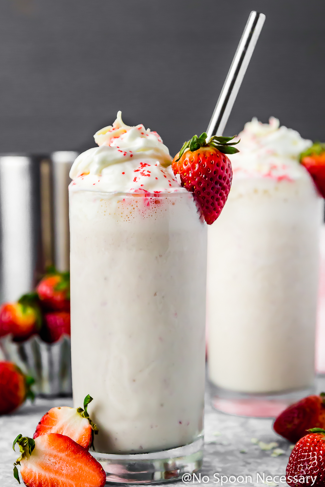 Strawberry White Chocolate Boozy Milkshake No Spoon
