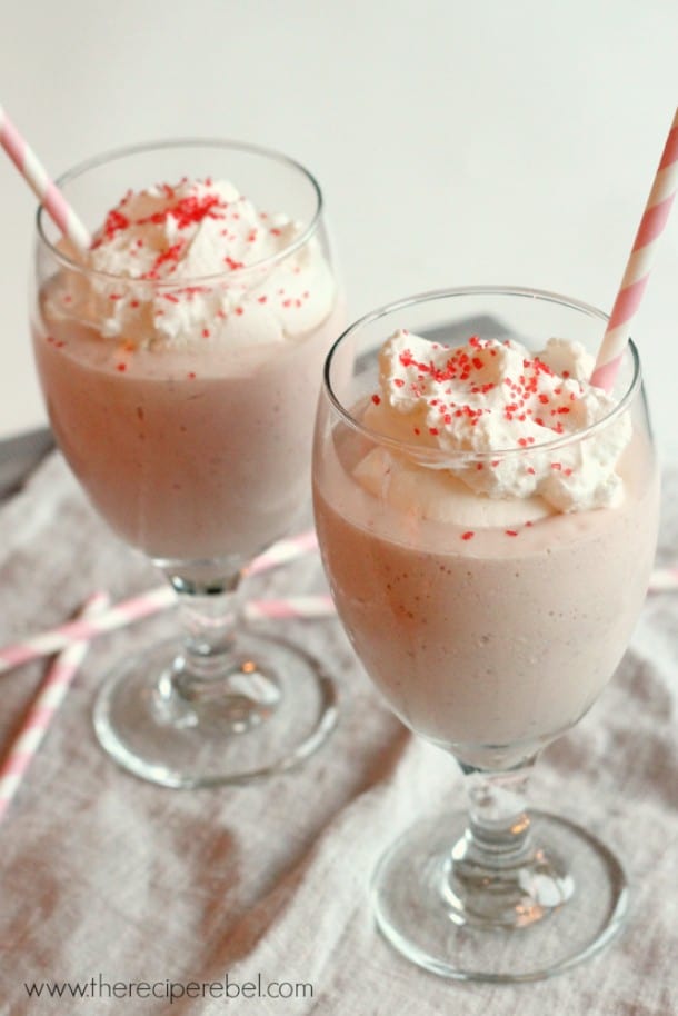 Roasted Strawberry Rhubarb Milkshakes The Recipe Rebel