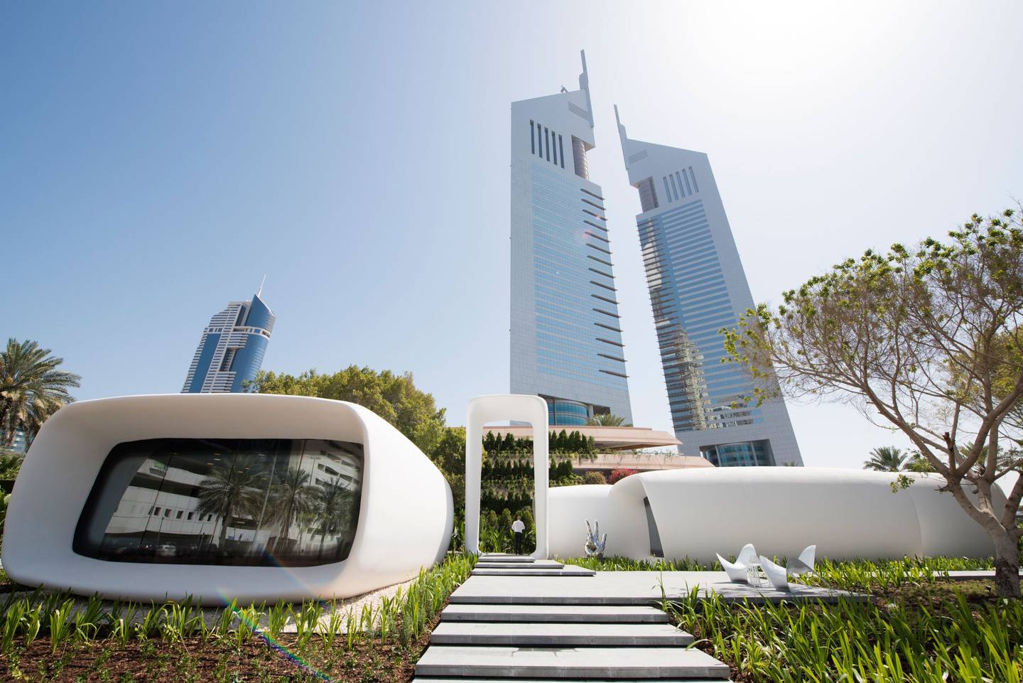 Dubai Future Foundation's 3D printed office. Photo: Government of Dubai Media Office