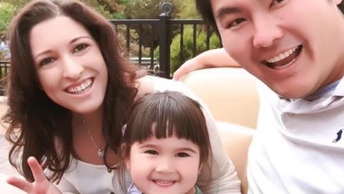 A mudslide wrecked the home of Tiffany Shimbo, left, her husband, Akira, and their daughter, Emi, 5, in Silverado, Calif.