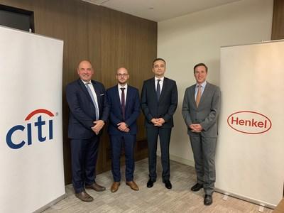 Dave Aldred, Citi Regional Head of Treasury and Trade Solutions - Middle East and North Africa. B&#xfc;lent Pehlivan, Henkel Regional Head of Finance - India, Middle East and Africa. Daniel Lopez Wismer &#x002013; Regional Treasurer of India, Middle East, Africa &amp; Turkey (next to Dave). Marcel Hanen, Citi Regional Head of the Global Subsidiaries Group - Middle East, North Africa, Pakistan and Turkey. (PRNewsfoto/Citigroup Inc.)