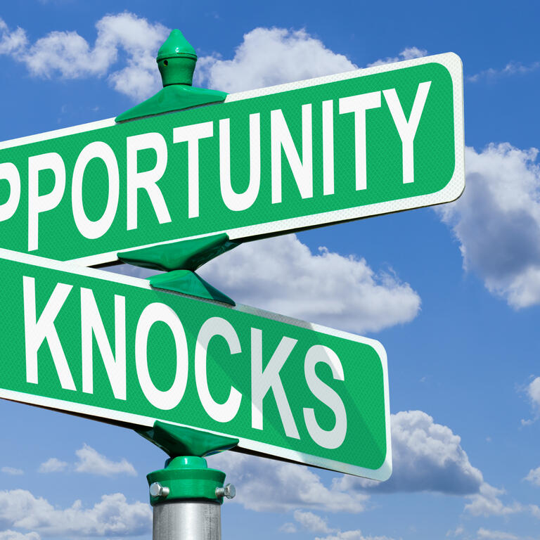 Opportunity Knocks Street Sign