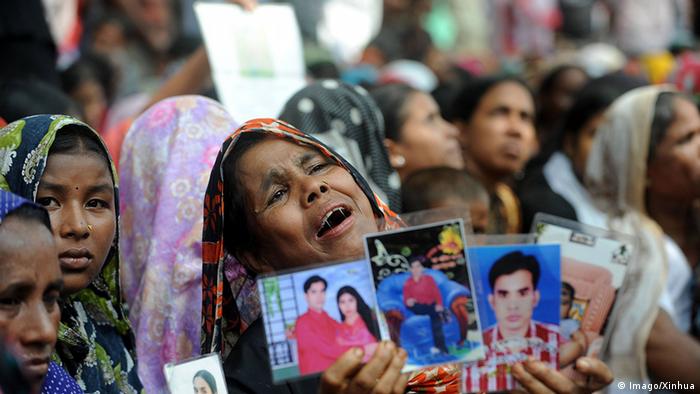 Relatives of missing garment workers stage a protest in Dhaka