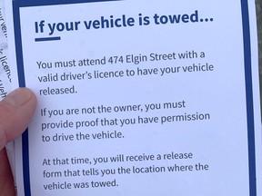 Flyers handed out to truckers. photo by Matthew Lapierre/ Postmedia