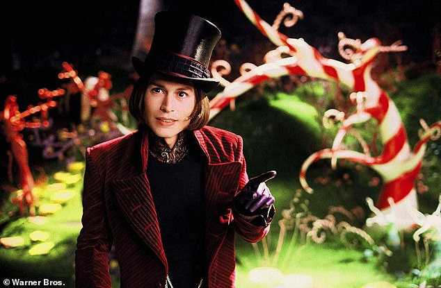 Talented: Timothée is the third actor to portray Willy Wonka on screen following Gene Wilder in the 1971 film and Johnny Depp (pictured) in 2005