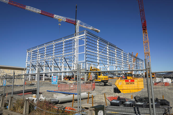 Building progress on the construction