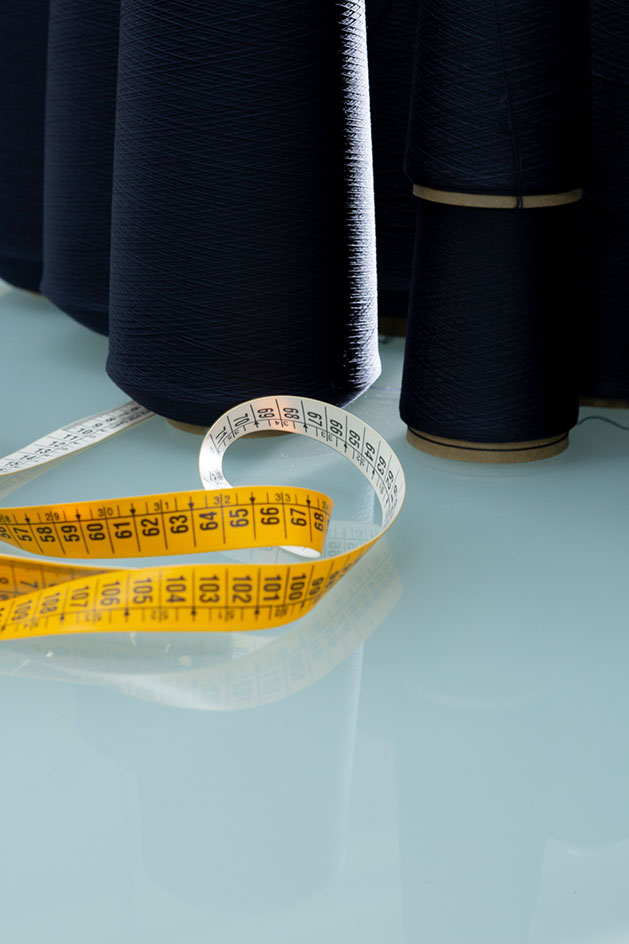 Herno factory detail of tape measure