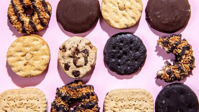 Array of girl scout cookies, Studio, Los Angeles, California, United States - 17 Feb 2021