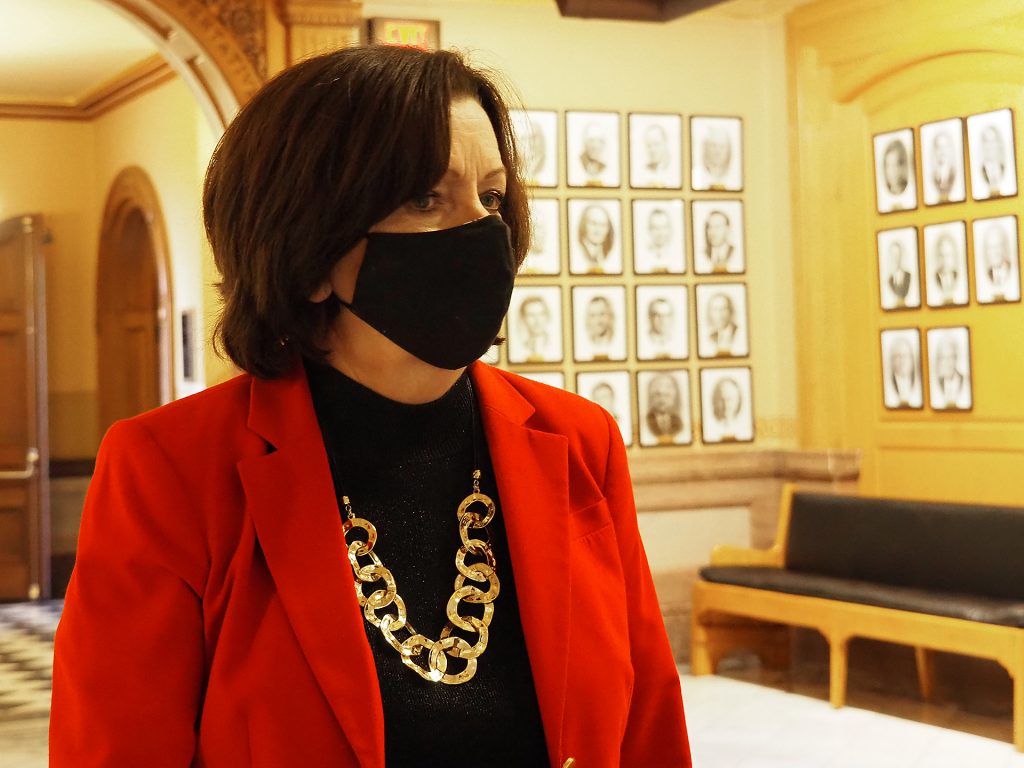 Rep. Kathy Wolfe Moore, a Democrat from Kansas City, Kan., expressed concern about a House bill postponing until 2026 new managed-care contracts for Medicaid managed-care companies serving 400,000 Kansans. She questioned wisdom of delaying contract negotiations until after the November gubernatorial race determining whether Democrat Laura Kelly earns a second term. (Sherman Smith/Kansas Reflector)