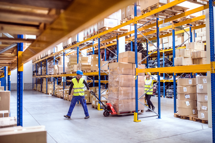 People working in warehouse