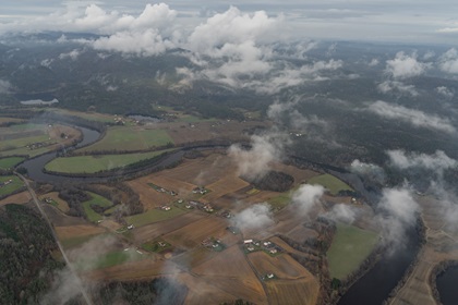 Numedalslågen River, on the way to the customs airport in Norway. Photo by Garrett Fisher.