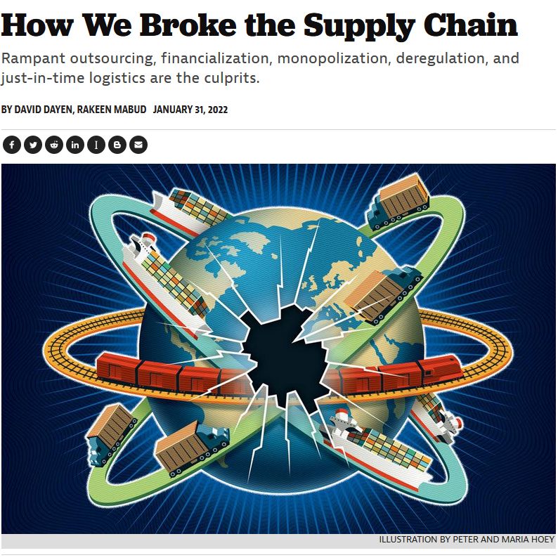 American Prospect: How We Broke the Supply Chain