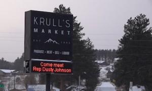 The Sign Outside Of Krulls Market Advertising Rep Johnsons Visit