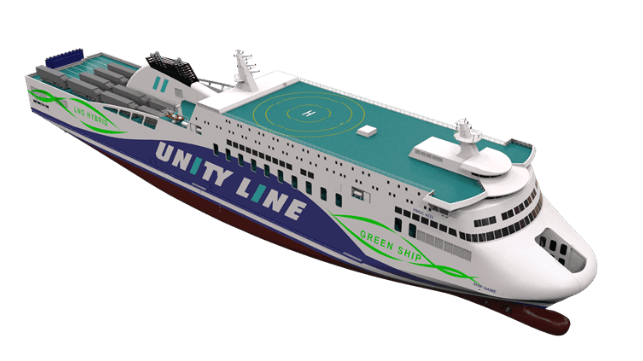 The new Polish RoPax vessels will operate on LNG fuel with Wärtsilä 31DF dual-fuel engines. © Polsteam