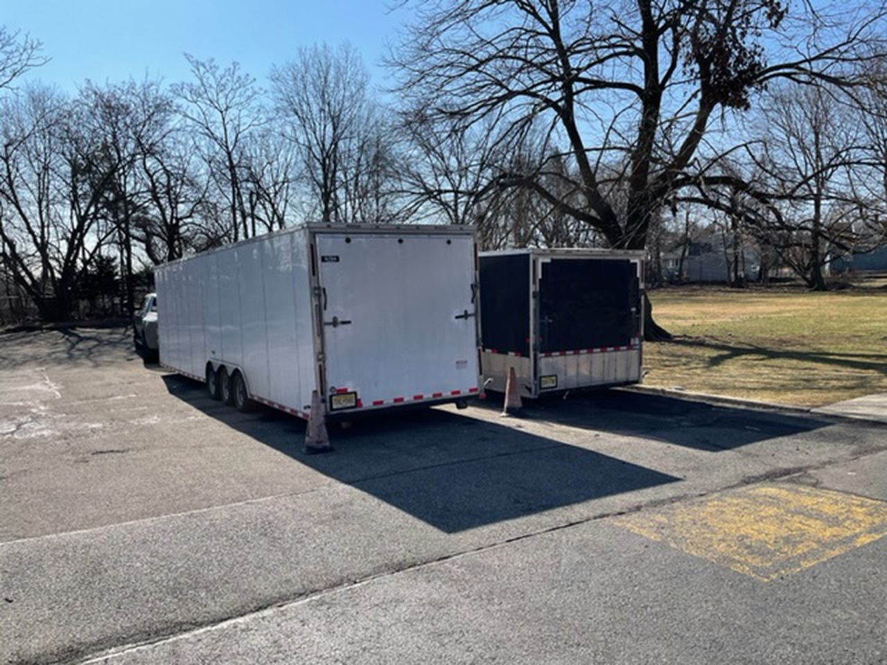 Trailers filled with Ukrainian relief supplies