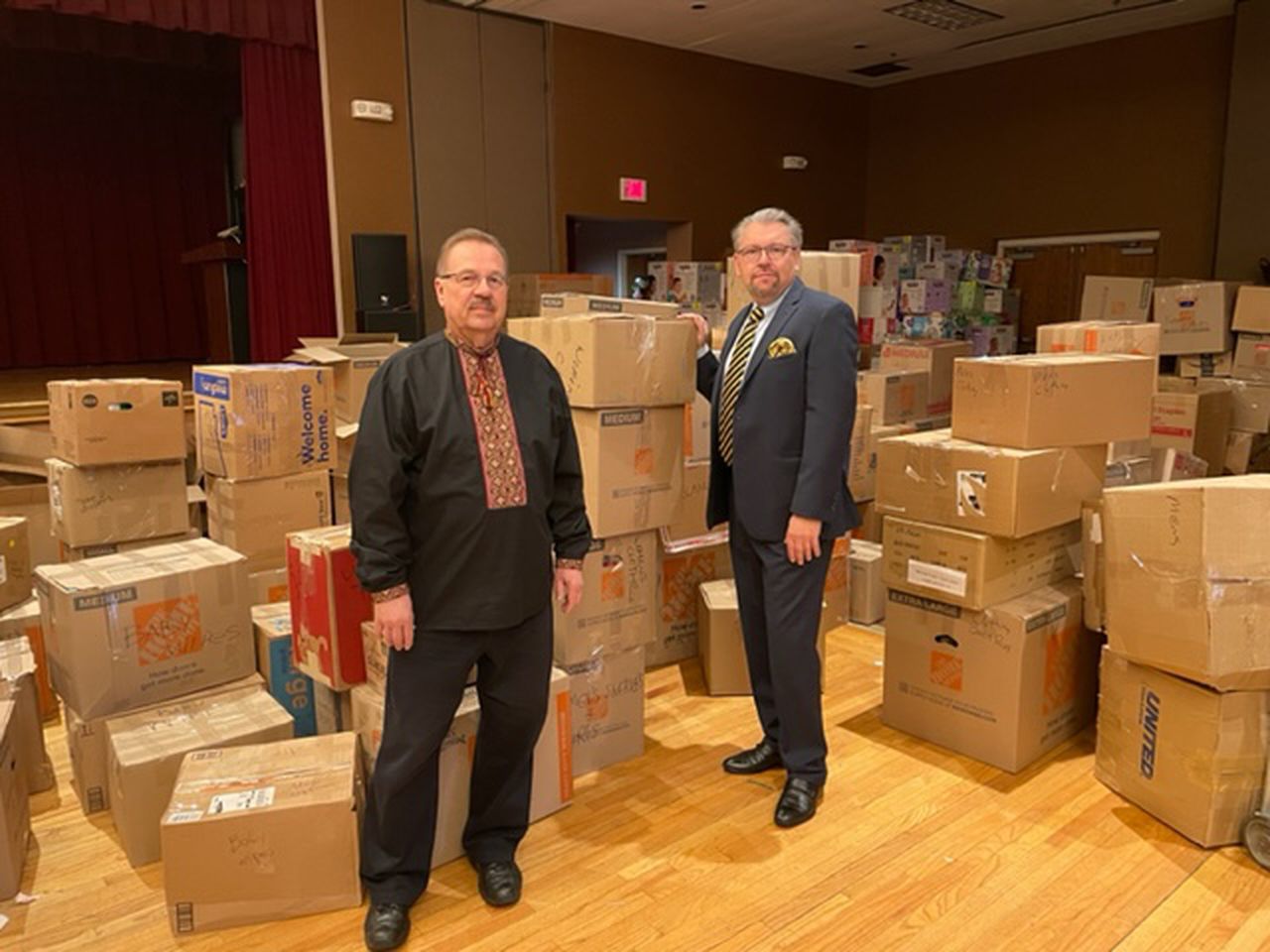 Relief supplies at Ukrainian cultural center