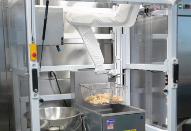 Image of Flippy, the buger-flipping robot hard at work