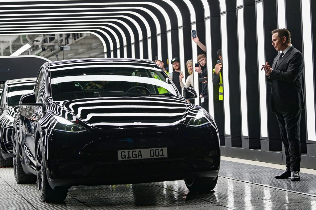 Tesla vehicle at German factory
