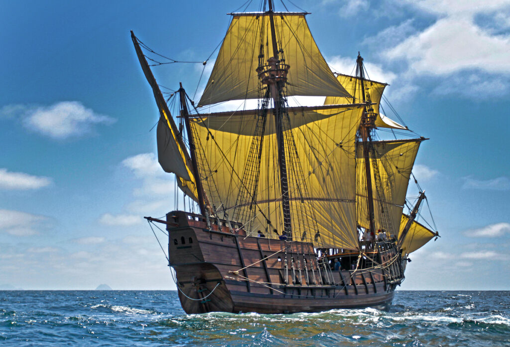 The San Salvador sails from San Diego
