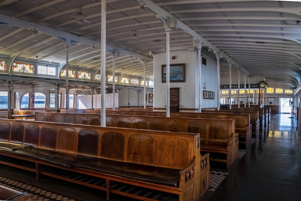 Interior of the Berkeley ferry at the Maritime Museum of San Diego