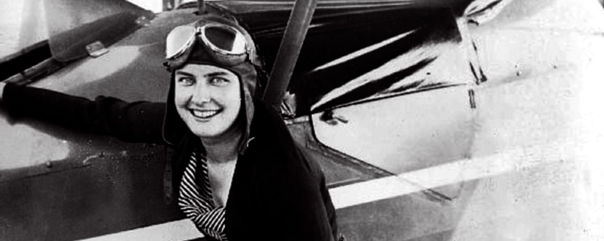 Helen Richey poses on the wing of a biplane soon after earning her pilot’s license in 1930. (Photo: McKeesport Heritage Center)