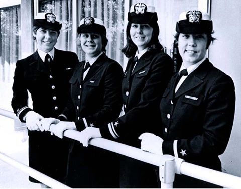 The first four Navy Women chosen for flight training pose at Pensacola, Florida in March 1973. The Naval flight officer program was opened to women six years later. (Photo: NHHC Photograph Collection)