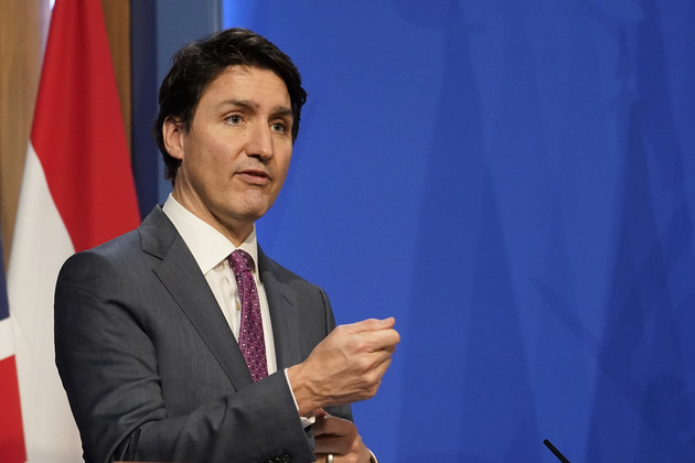 Canadian Prime Minster Justin Trudeau speaks.