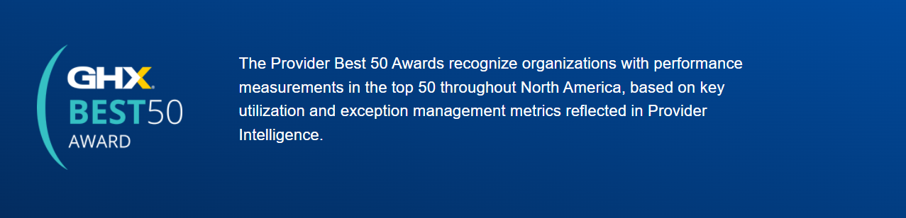 GHX Names The Top 50 Hospitals for Supply Chain Excellence 