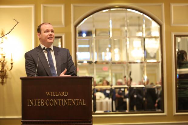 Minister Gordon Lyons addresses the Northern Ireland Bureau St Patrick’s Day Breakfast in Washington DC Minister Gordon Lyons addresses the Northern Ireland Bureau St Patrick’s Day Breakfast in Washington DC