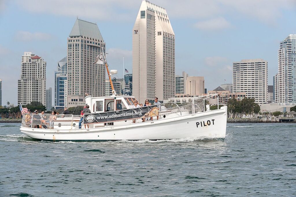 The Pilot cruising in San Diego's harbor