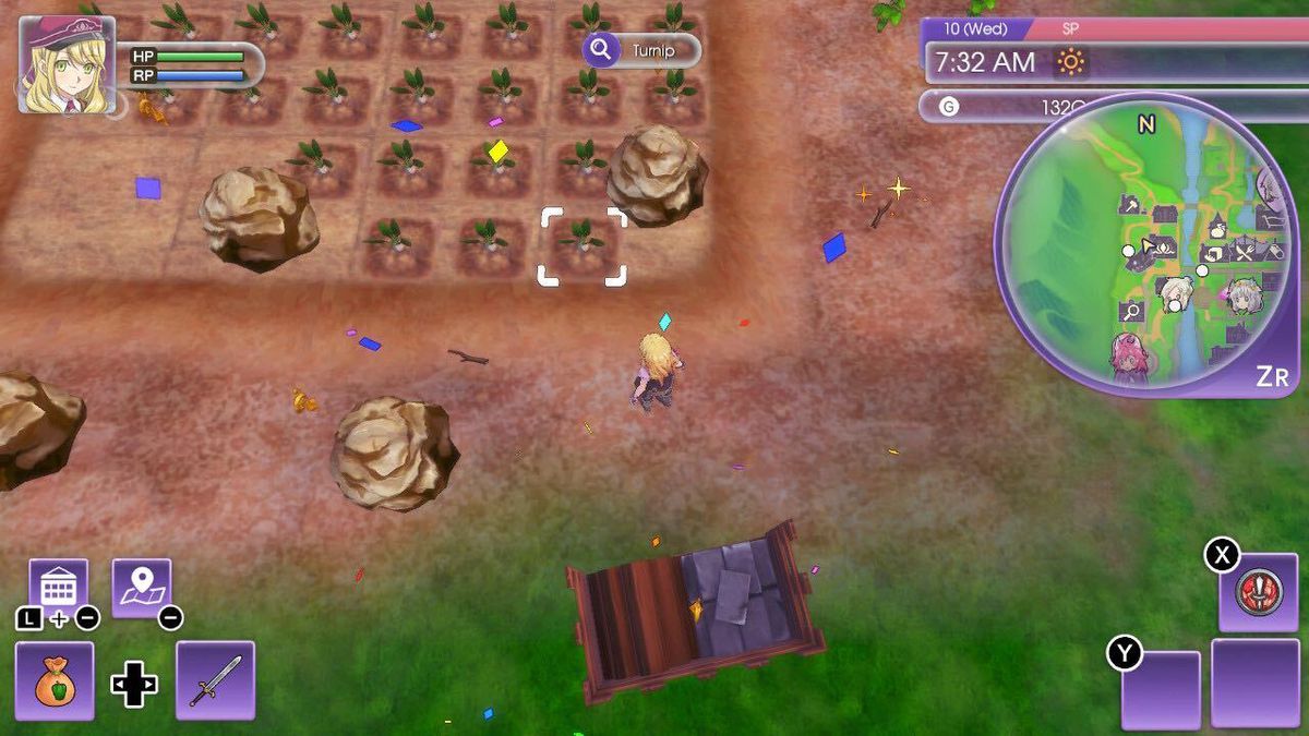 an overhead view of one of my plots of land in rune factory 5