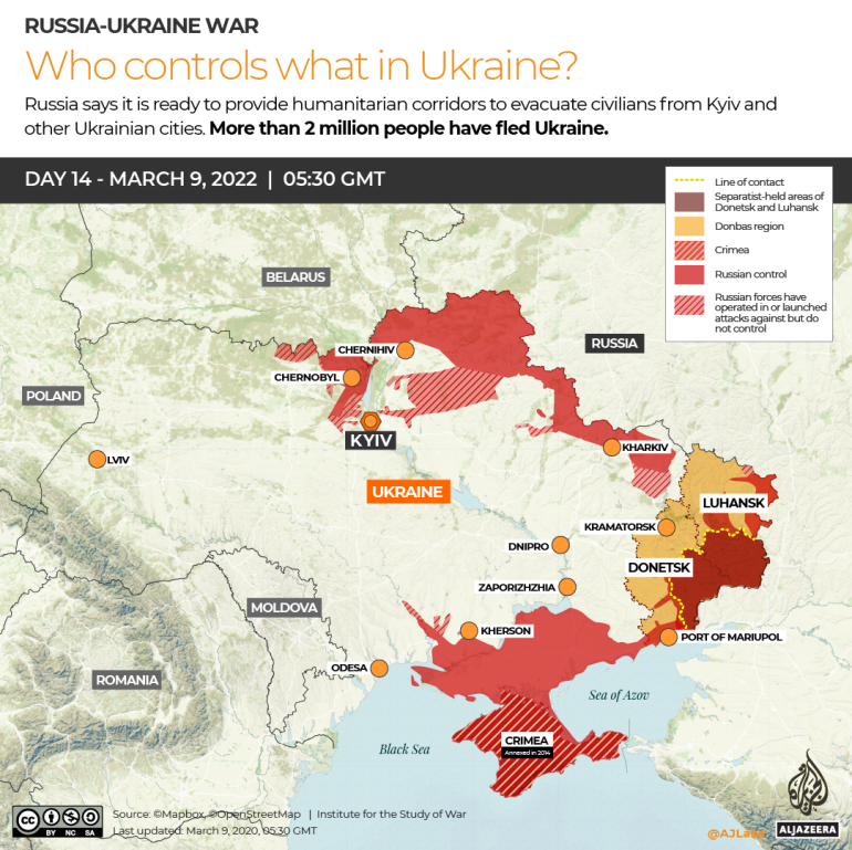 INTERACTIVE Russia-Ukraine map Who controls what in Ukraine DAY 14