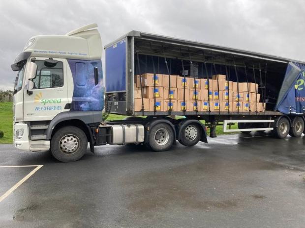 County Times: The lorry filled with supplies.