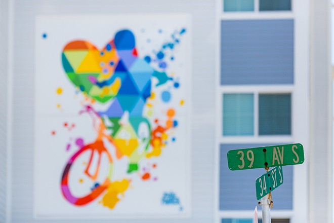A mural by Zulu Painter at the Skyway Lofts in St. Petersburg, Florida. - PHOTO VIA CITYOFSTPETE/FLICKR