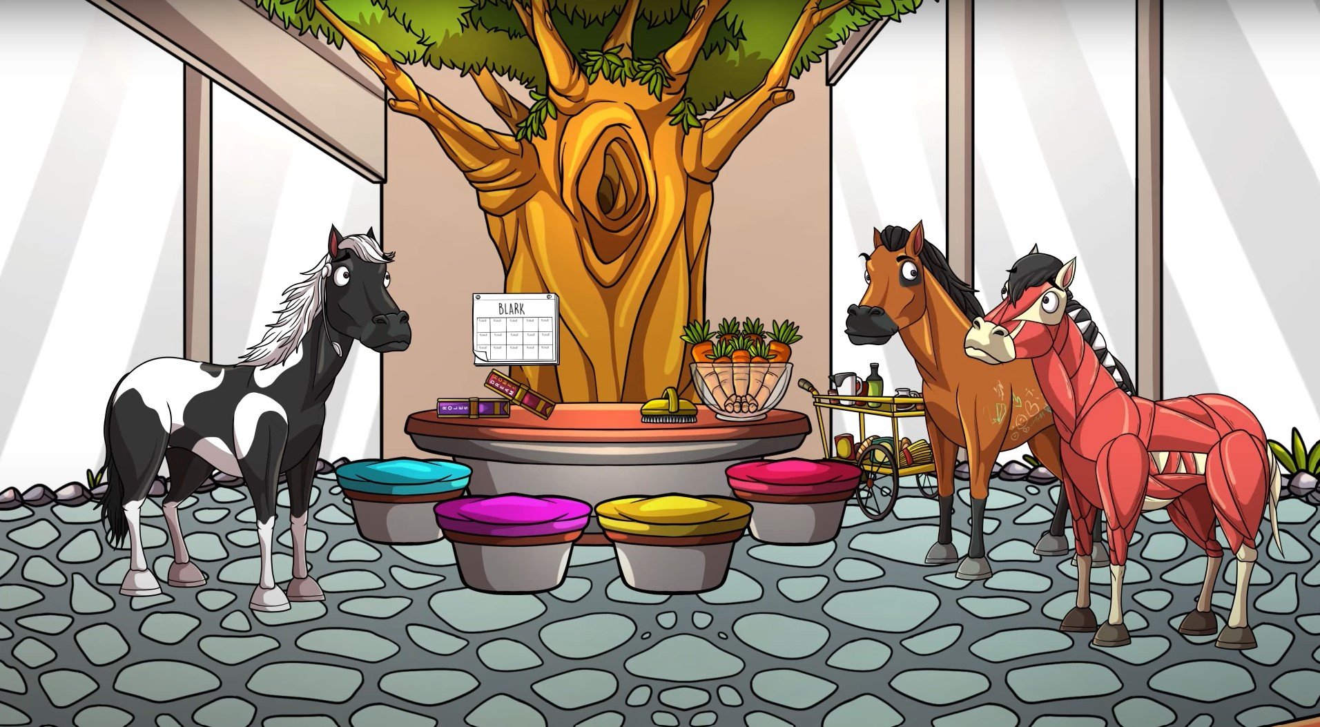 Screenshot from the Glue Factory Show pilot episode