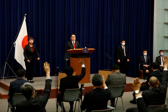 Japan’s Prime Minister Fumio Kishida at a press conference